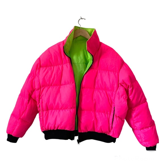 Vintage 9s Columbia Neon Puffer Coat 